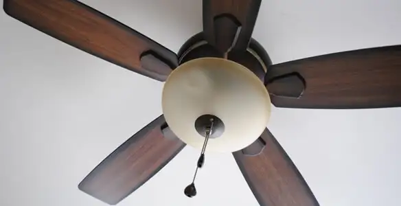 Fully installed ceiling fan with balanced blades and light fixture in Buffalo, NY
