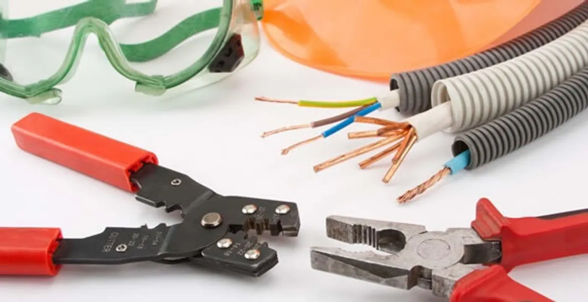 Electrical wiring repair with professional tools and safety equipment in Bowmansville, NY