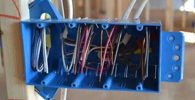 new construction wiring installation featuring electrical boxes and cable routing by expert electricians in Buffalo, NY