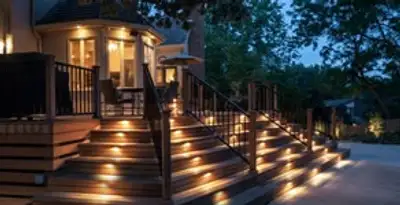 Residential electrician installing outdoor lighting for home safety in Buffalo, NY