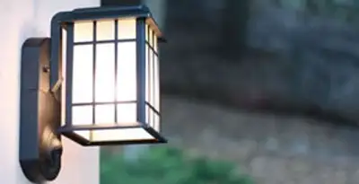 security light installation services with professionally mounted exterior wall light in Buffalo, NY